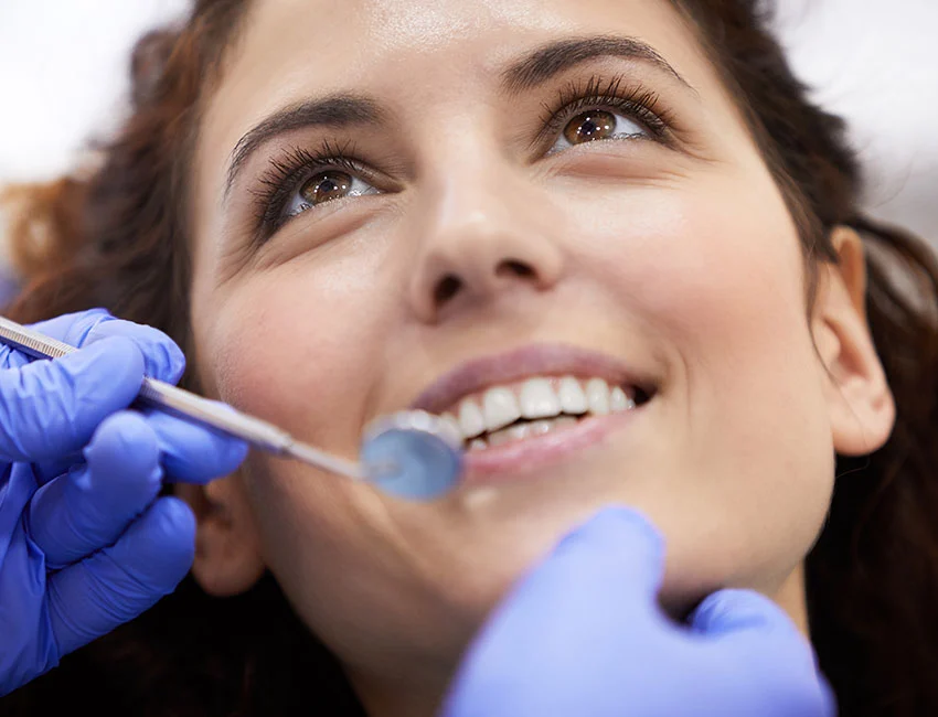 Patient getting dental checkup