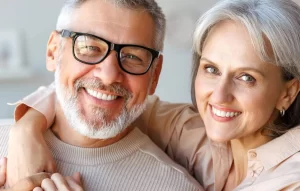 Couple with all-on-4 dental implants