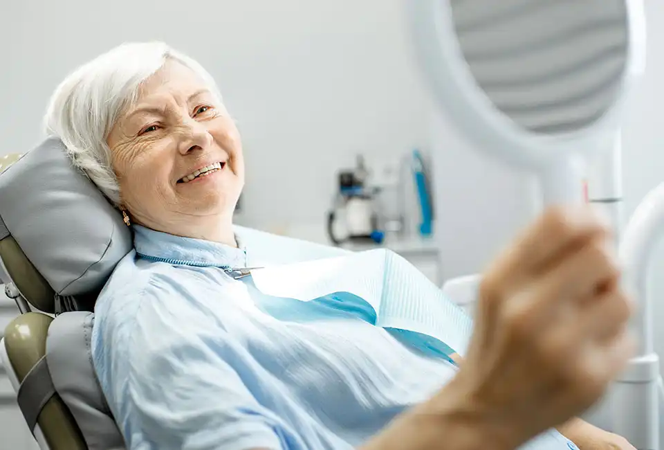 Female patient getting all-on-4 implants in Gardena, CA